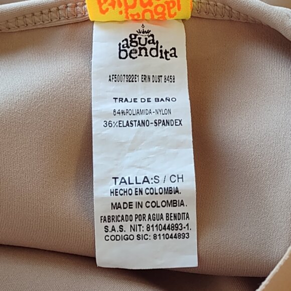 Agua Bendita Erin One-Piece Swim / Bodysuit Pale Pink-Mocha Size Small - Picture 9 of 10